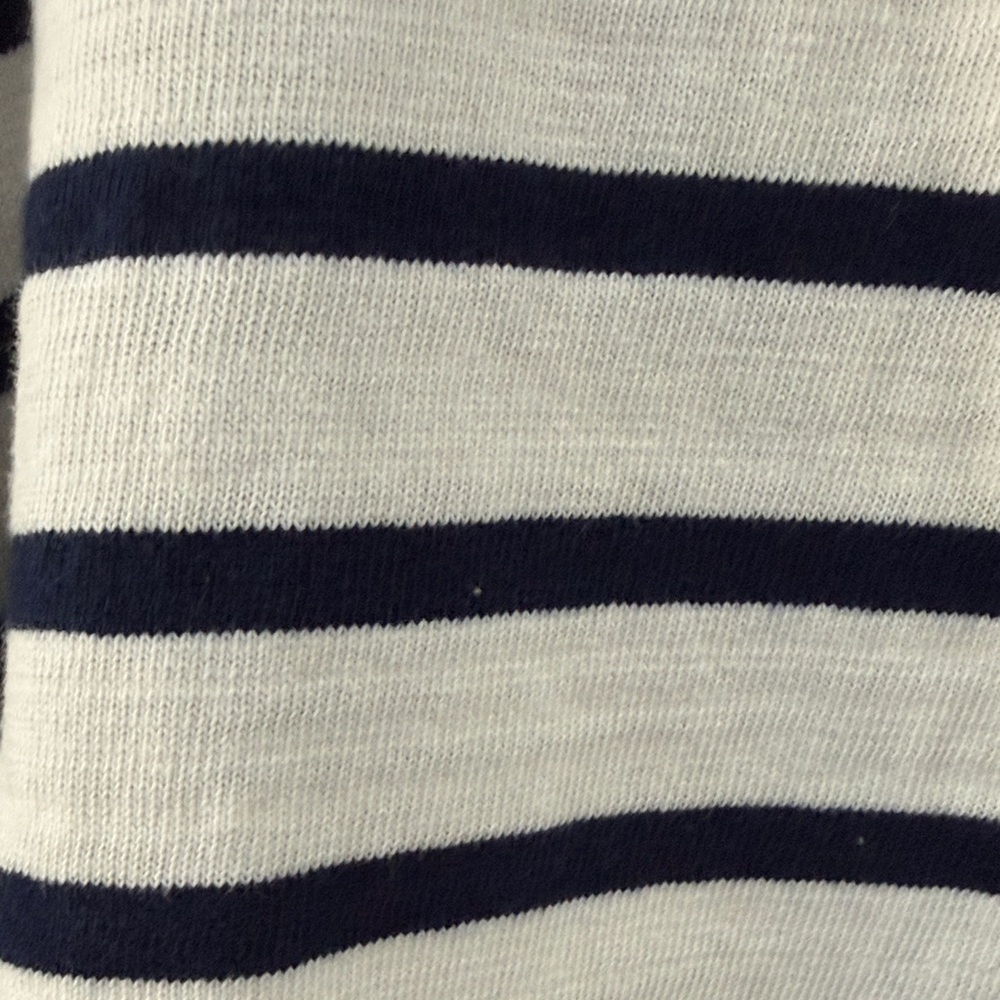 LOFT Women's Navy and White Striped Long-Sleeve Top - Picture 2 of 6